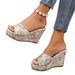 Women's European American Style Wedge Sandals Summer Print Export New Chinese Style Platform Sandals_vogvips.com