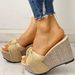 Fashionable Poe Heel Fish Mouth Slippers For Women Summer Large One Bow Women's Shoes 43 Sandals_vogvips.com