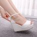 10cm Water Platform Slope Large Bohemian Fish Mouth High Heel Sandals_vogvips.com