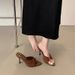 Mature Style High Heel Open Sandals For Women Summer 2025 New Pointed Toe Stiletto Sexy Slippers_vogvips.com