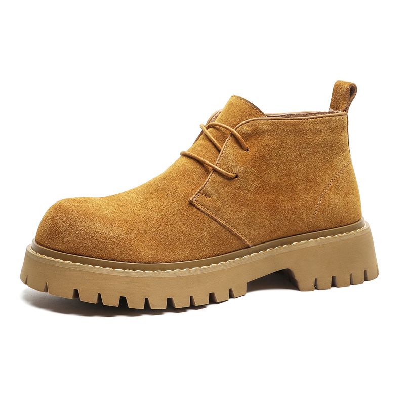 High-top Men's Shoes American Retro Tooling Men's Boots Anti-velvet Leather Big Head Thick Sole Heightening Martin Boots Men's Shoes_vogvips.com