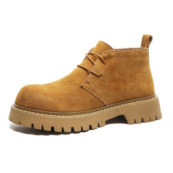 High-top Men's Shoes American Retro Tooling Men's Boots Anti-velvet Leather Big Head Thick Sole Heightening Martin Boots Men's Shoes_vogvips.com