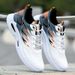 Men's Summer New Mesh Breathable Lightweight Cushioned Running Sneakers, Student White Shoes,_vogvips.com