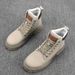 European Warm Series Autumn Winter New Cowhide Martin Men's Shoes Korean Style Trendy Work Wear-resistant Breathable Versatile Pointed Boots_vogvips.com