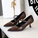 SEVEN BIG TREES Women's Elegant Pointed Toe Stiletto Heels With Ankle Strap For Evening Parties - Comfortable Mid Heel Dress Shoes In Black, Wine Red_vogvips.com