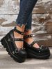 Thick-Soled Black Platform Wedge High Heel Heart Buckle Strap Women's Single Japanese Sweet Princess Shoes_vogvips.com