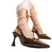 Foreign Trade European And American Fashion Plus-size Ladies' Elegant Backless Closed-toe Sandals, New Pointed-toe Metal_vogvips.com