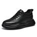 Height-increasing Men's Shoes Platform Muffin Shoes Inner Height-increasing Board Shoes Low-top Cowhide Surface Retro Sneakers_vogvips.com