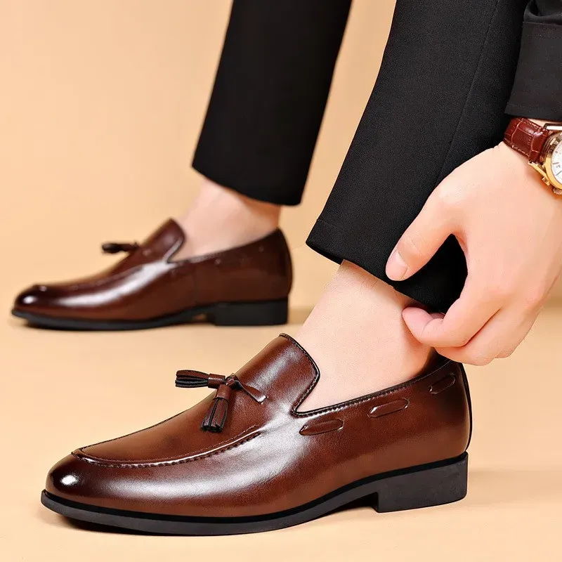 Men's Leather Shoes Fashion Business Casual Formal Dress Shoe Designer Loafers Moccasins Luxury Wedding Shoes For Men Big Size48_vogvips.com