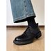 5cm Cushioned Feel~ Velcro Versatile Soft Thick-soled Loafers, British Style Women's Small Leather Shoes, Deep-cut_vogvips.com