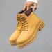 Thick-soled Heightening Rhubarb Boots, Men's And Women's Martin Boots, Casual Mountaineering Kicks, Not Bad, Bumblebee Tooling Boots_vogvips.com