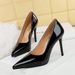 3255-1 Fashion Banquet Thin Ultra High Heels Waterproof Platform Lacquer Leather Shallow Mouth Pointed Single Shoes For_vogvips.com