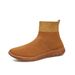 Large Size Single Kick Mid Cut Couple's Casual Height Increasing Lightweight Men's Elastic Soft Sole Anti Slip Women's_vogvips.com