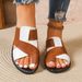 2026 New Fashionable Color-Block Versatile Toe-Loop Sandals For Women, Comfortable Casual Beach Non-Slip Slippers_vogvips.com