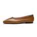 Square Head Single Shoes Women's Flat French Shallow Mouth One Pedal Doudou Shoes Gentle Soft Sole Ladyshoes_vogvips.com