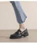 Platform Loafers Women's Retro British Style Black Small Leather Shoes Thick Heel Soft Sole Single Shoes Women_vogvips.com
