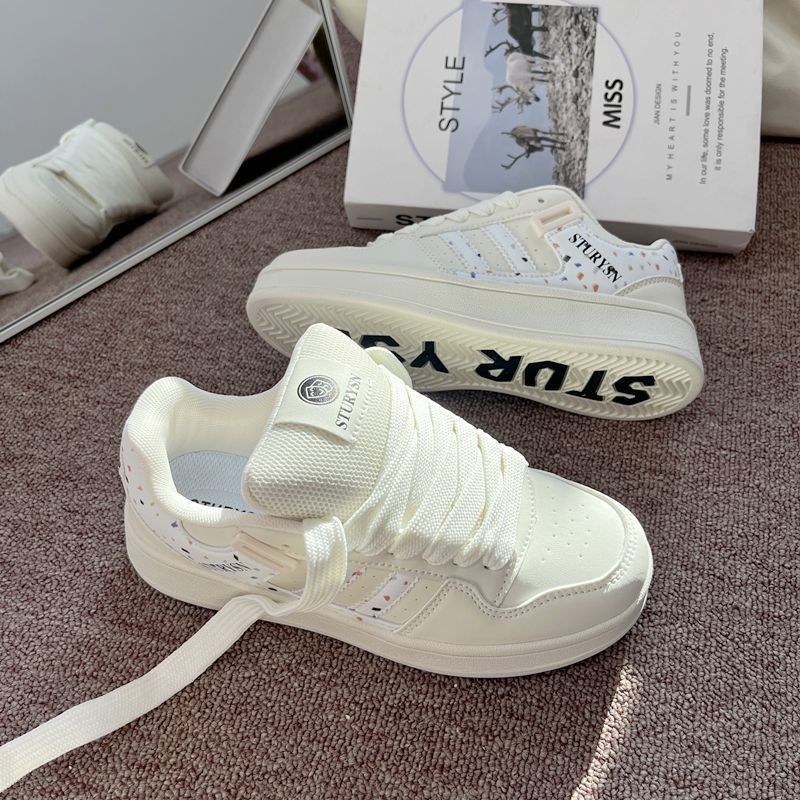 2026 Niche Casual Spring Original Women's New White Sneakers, Breadboard Sho, Sports Thick-soled Height-increasing_vogvips.com