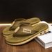 Men's Trendy Thong Slippers Non-Slip Wear-Resistant Flip Flops Breathable Woven Upper Comfortable Outdoor Beach Sandals_vogvips.com