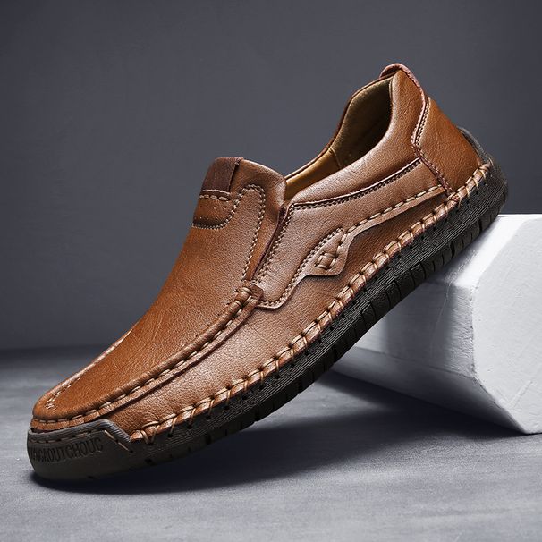 Plus-Size Trendy Driving Men's Shoes Breathable Genuine Leather Versatile Loafers Men's Business British Style Casual Le_vogvips.com