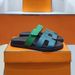Couple Style For Summer Wear, H-Shaped Genuine Leather Men's Shoes, Fashionable And Versatile, Flat Bottomed Beach Shoes_vogvips.com