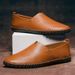 Casual European And American Trendy Slip-On Low-Cut Breathable Driving Men's Large Size Leather Shoes Men_vogvips.com
