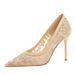 Women's Stiletto Heel Pumps Style Hollowed Out Super High Heels Women's Shoes Pointed Toe Low Mouth Banquet High Heels Floral Stiletto Lace Single Shoes Women's Shoes_vogvips.com