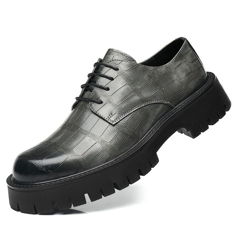 Men's Leather Breathable British Style Martin Boots Thick Sole Low Casual Shoes_vogvips.com