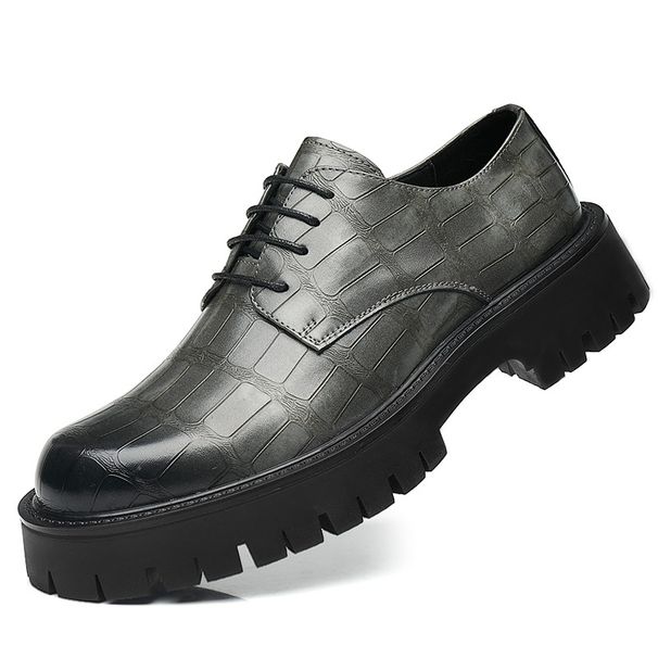 Men's Leather Breathable British Style Martin Boots Thick Sole Low Casual Shoes_vogvips.com