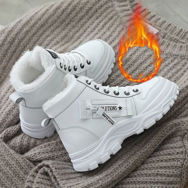 Women's Large Size Fashion Cotton Thick-Soled Height-Increasing Long Boots, Cold-Proof Warm Snow Boots_vogvips.com