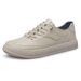 Men's Round Head Board Shoes Cowhide Surface Breathable Casual White Shoes Thick Sole Low Top Sports Men's Shoes_vogvips.com