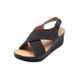 Summer Sandals New Slope Heel Thick Sole Hollow Women's Mom Shoes Large_vogvips.com
