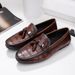 Euro Step Guangzhou Tassel Genuine Casual Loafers Men's Youth British Style Slip-On Leather Shoes_vogvips.com