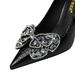 3391-H23 Style Baquet High Thi Heels, Lacquer Leather, Shallow Mouth, Poited Water Diamod Bow, Sigle Shoes For_vogvips.com