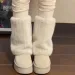 Winter Platform Apartment Warm Snow Fashion Sliding on Largas Boots Womens Comfortable Outdoor Add Cotton Shoes 241022_vogvips.com