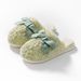 Bowknot Cotton Women, Autumn And Winter, Cute Couple Home Use, Thick Soft Sole Furry Slippers For Men_vogvips.com