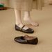 Flat Single For Women Summer New Leather Shallow Mouth With Skirt Gentle Mary Jane Comfortable Women's Soft Sole_vogvips.com