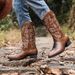 Men's Western Cowboy Boots With Embroidery & Wooden Heel - High Top Riding Boots For Men, Pointed Toe, 6-8cm Heel, PU Leather, Rubber Sole_vogvips.com