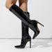 Women's Thigh-High Boots – Slimming Stone Grain Pointed Toe Boots (Stretchy & Heeled)_vogvips.com