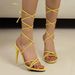 Women's Plus Size Round Toe Lace Up Flat Sandals Summer Fashion Open Toe Casual Flat Sandals For Women Daily Outdoor Wear_vogvips.com