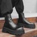 Wind Side Chain High Top Martin Boots Retro Tooling Boots Short Boots_vogvips.com