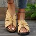 Women's Shoes New Roman Slippers For Women With Wedge Heels And Thick Soles Ladies' Sandals With Bowknot Decoration Light Shoes Large Size Shoes_vogvips.com