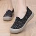 Women's Slip-On Knit Shoes - Breathable & Lightweight Casual Sneakers For Spring, Summer & Fall - Round Toe, Low Heel, Slip-Resistant Sole_vogvips.com