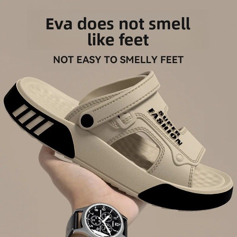 Men's Thick Wear Summer Soft Bottom Driver Outdoor Sandals Beach Shoes Anti-slip Wear-resistant Slippers_vogvips.com