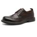 Euro Step Summer Top Layer Cowhide Thick Sole Large Toe Men Genuine Leather Casual Korean Style Business Brogue Men's Shoes_vogvips.com
