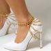 Shoe Accessories Jewelry Temperament Multi Layer Tassel Hip Hop Anklet For Women Exaggerated Pearl Geometric Chain Shoe Chain_vogvips.com