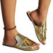 Large Size Shoes 2025 New Outerwear Chain Flat Bottomed Beach Sandals Slippers Women's_vogvips.com
