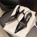 GuoLi 2025 Summer New European And American Style Square Buckle Strap Patent Leather Pointed Toe Open Back Thin High_vogvips.com