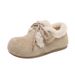 Doudou Shoes Boken Velvet Boken Shoes Lamb Wool Loafers Women's Flat Wool Cotton Shoes_vogvips.com