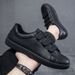 Euro Step Summer New Velcro White Men's Korean Style Trendy Versatile Casual Sneakers Student Breathable Shoes Men_vogvips.com