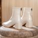 Genuine For Women 2022 New Soft Leather Spring And Autumn Single Pointed Toe 32 Fashion Chunky Heel Short Tube Back_vogvips.com